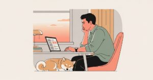 やりたい仕事がない30代がデスクで考えている様子