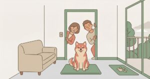 柴犬と賃貸暮らしのイラスト