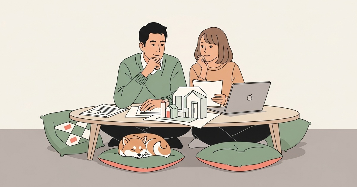 ペアローンの割合と持分の決め方｜共働き夫婦が資料を見ながら話し合う