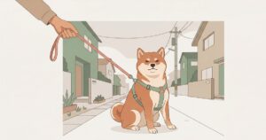 散歩中にテコでも動かない拒否柴
